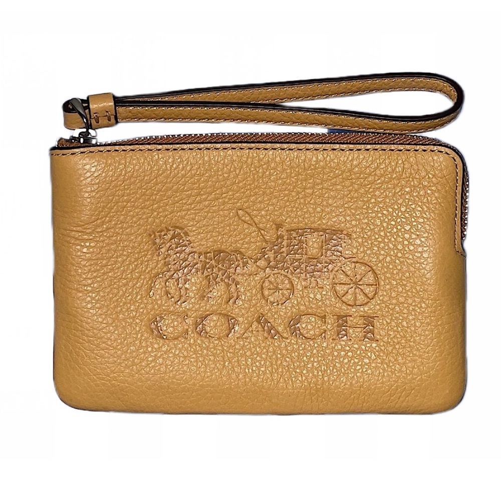 SOLD ‼️ Coach NWT Honeycomb Leather Corner Zip Wristlet Horse Carriage Wallet - Picture 4 of 7